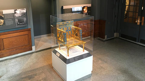 overhead view of chair in gallery.