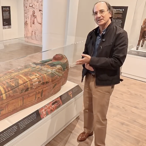 Peter Der Manuelian in the museum galleries