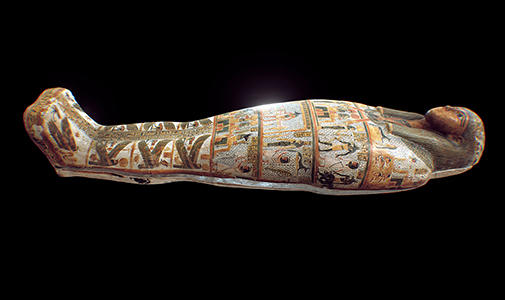 A coffin digitally created.