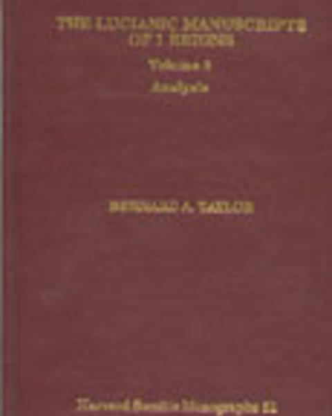 <p>The Lucianic Manuscripts of I Reigns, Volume 2: Analysis</p>