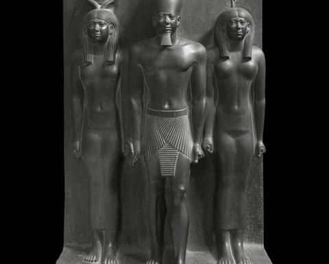 The Menkaure triad statues.
